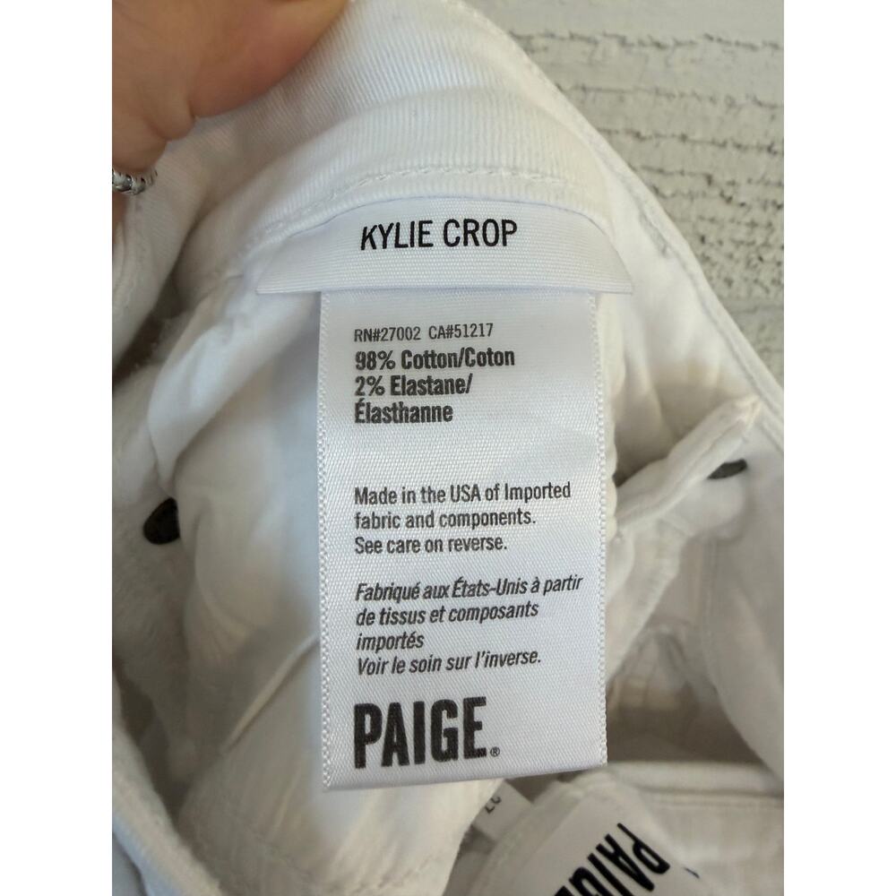 PAIGE Kylie Crop White Jeans Size 27 High Rise Skinny Ankle Denim - Picture 4 of 9